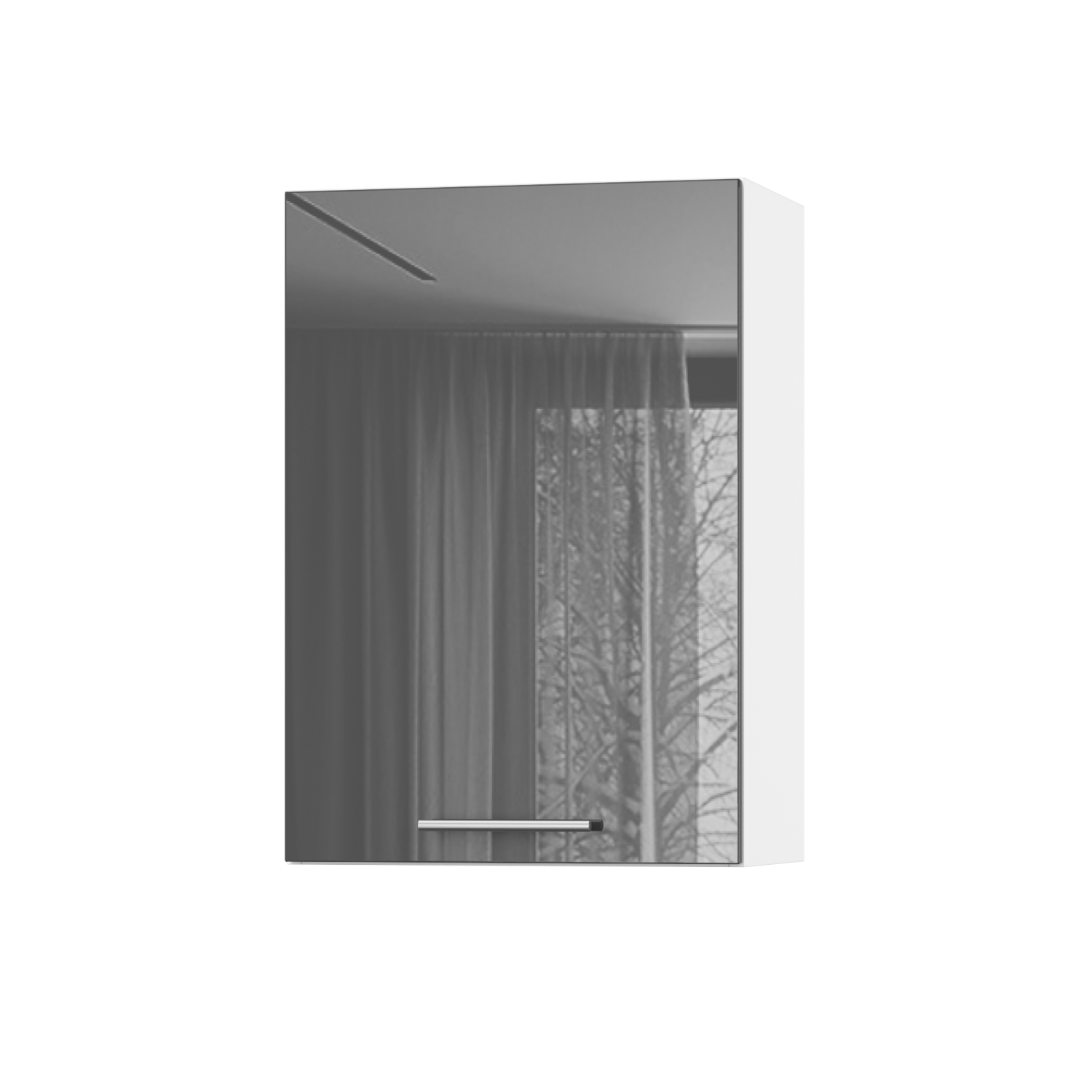 Корпус Стандарт білий, фасад Стандарт сірий графіт глянець 301 50х72х30 Корпус Стандарт білий, фасад Стандарт сірий графіт глянець 301 50х72х30