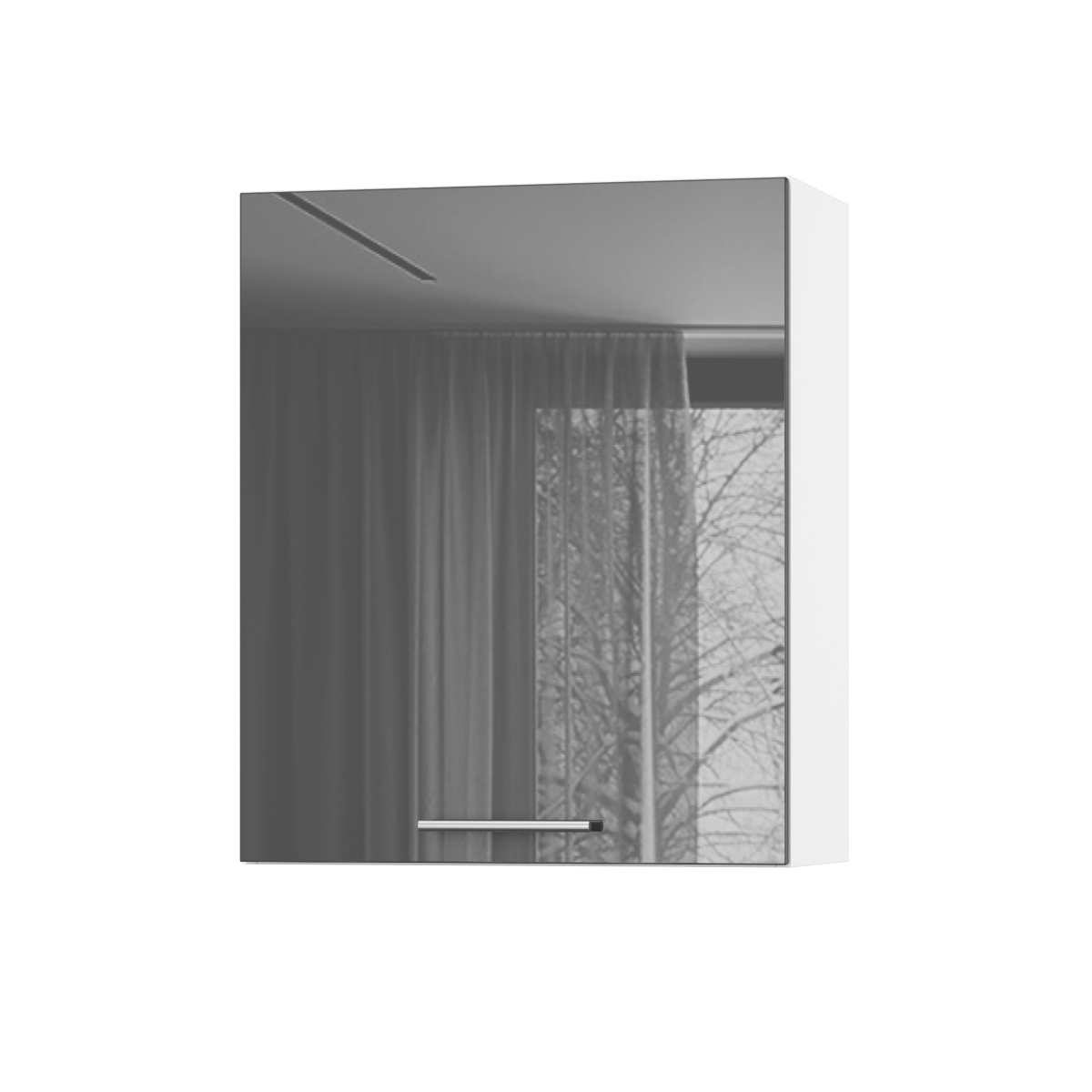 Корпус Стандарт білий, фасад Стандарт сірий графіт глянець 301 60х72х30