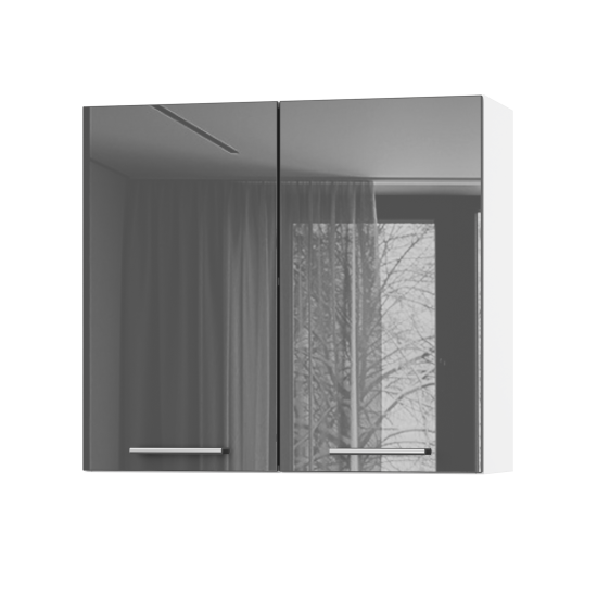 Корпус Стандарт білий, фасад Стандарт сірий графіт глянець 302 80х72х30