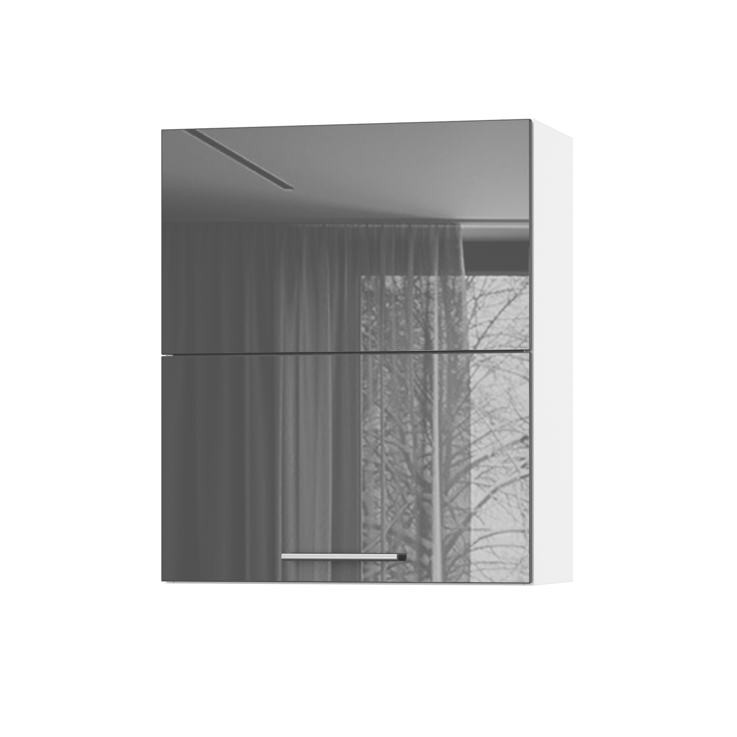 Корпус Стандарт білий, фасад Стандарт сірий графіт глянець 402.HF 60х72х30