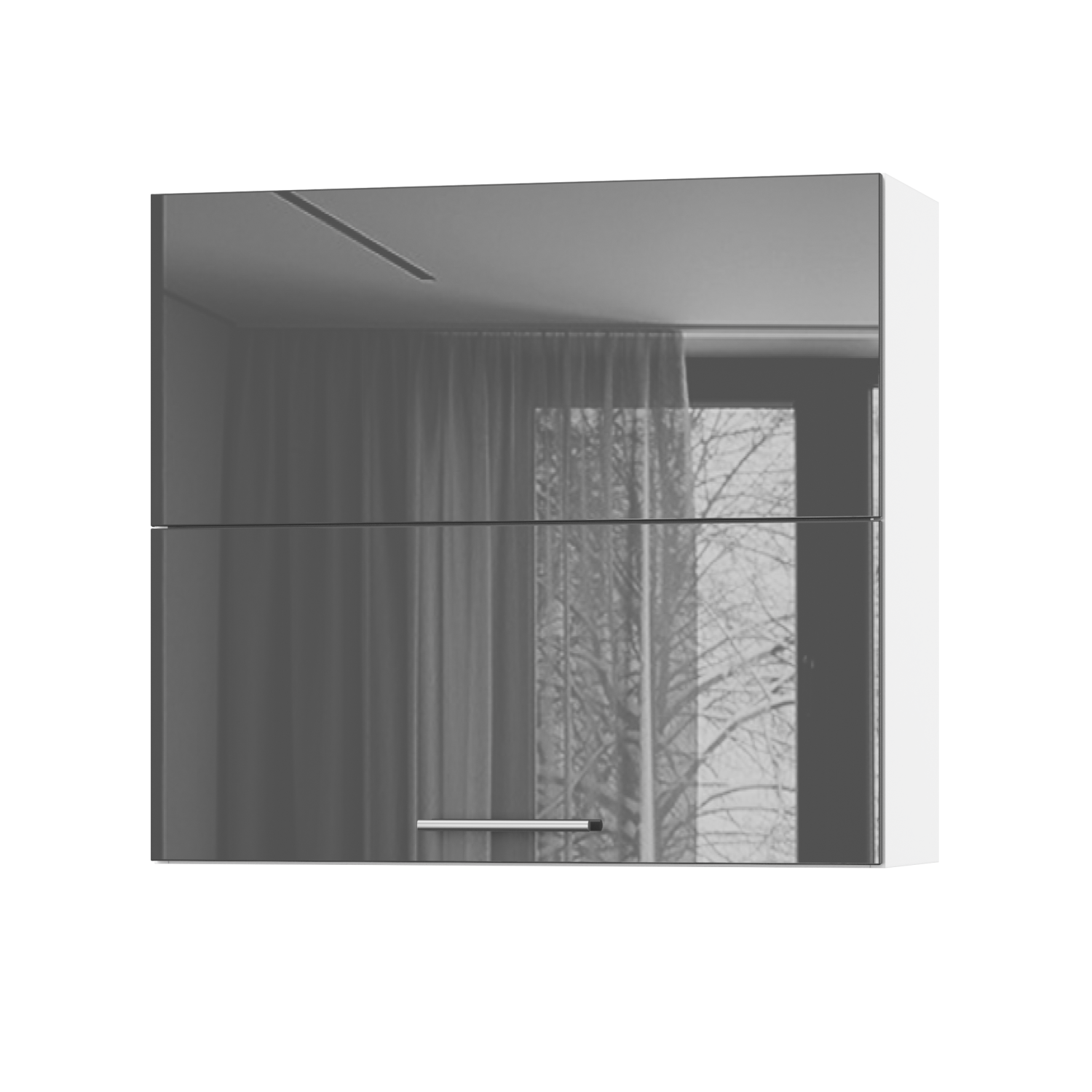 Корпус Стандарт білий, фасад Стандарт сірий графіт глянець 402.HF 80х72х30