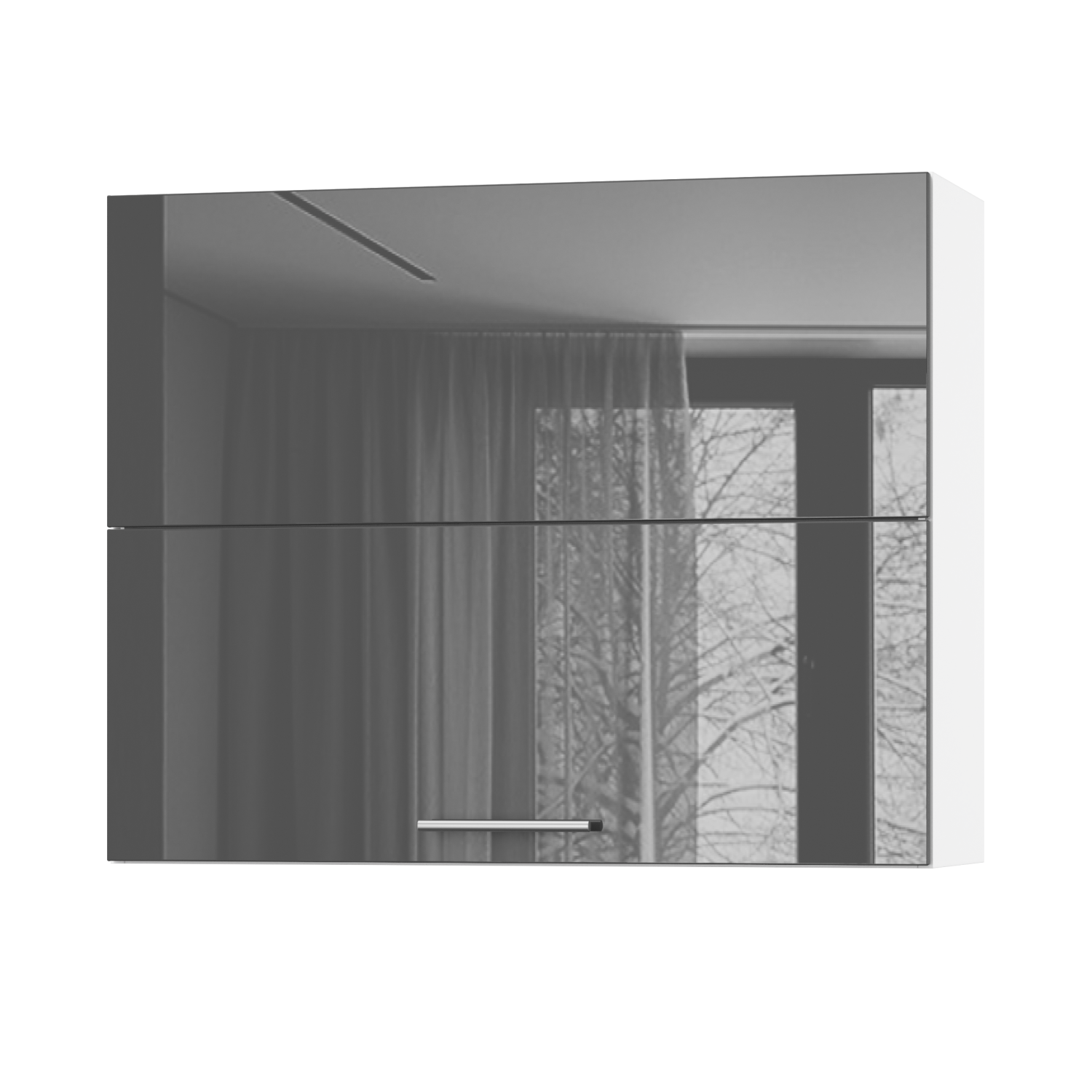 Корпус Стандарт білий, фасад Стандарт сірий графіт глянець 402.HF 90х72х30