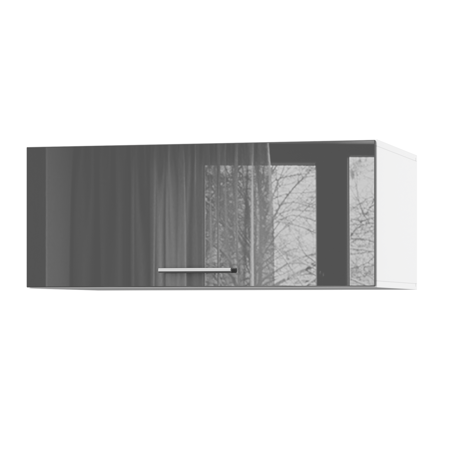 Корпус Стандарт білий, фасад Стандарт сірий графіт глянець 410.HK-XS 90х36х56