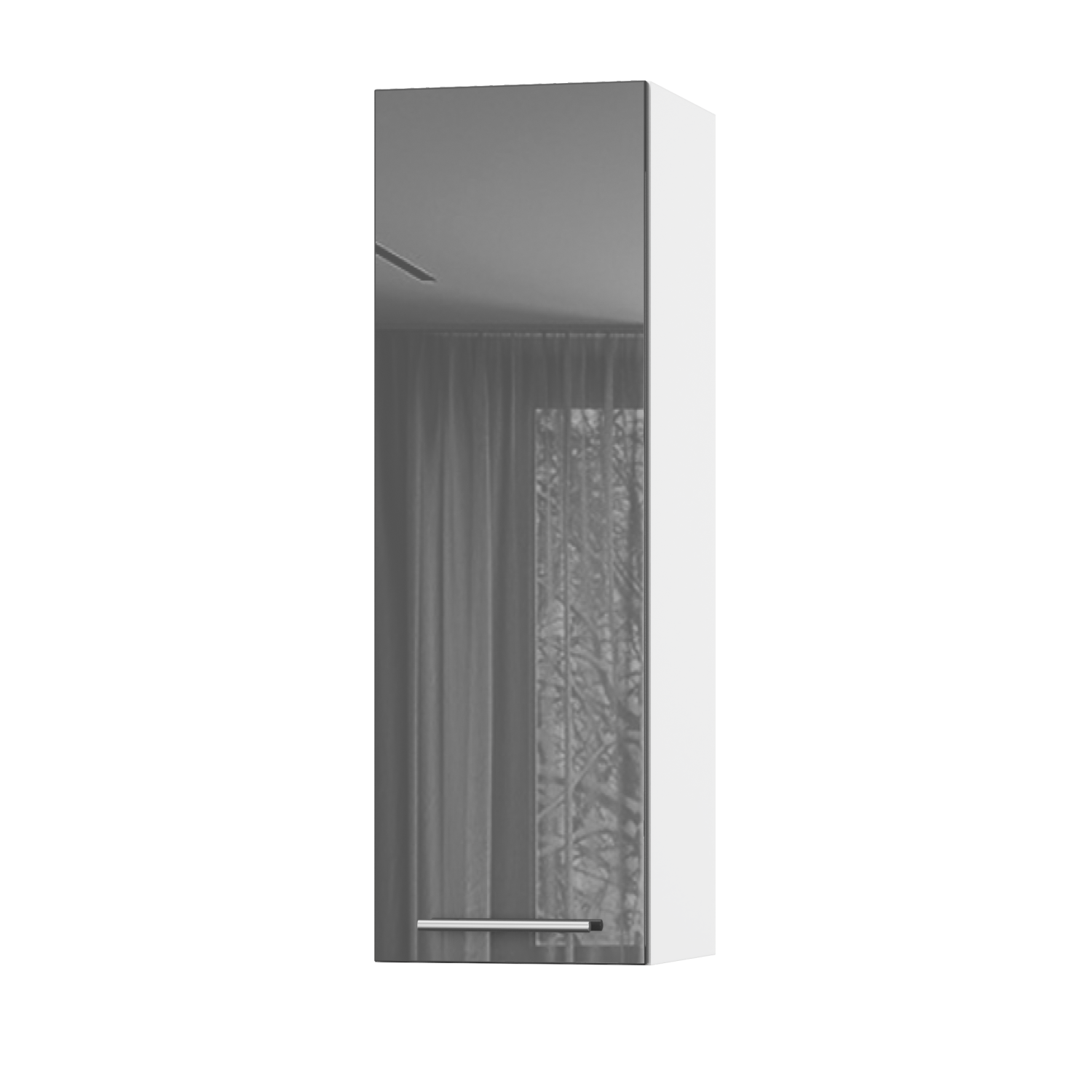 Корпус Стандарт білий, фасад Стандарт сірий графіт глянець L301 30х93х30