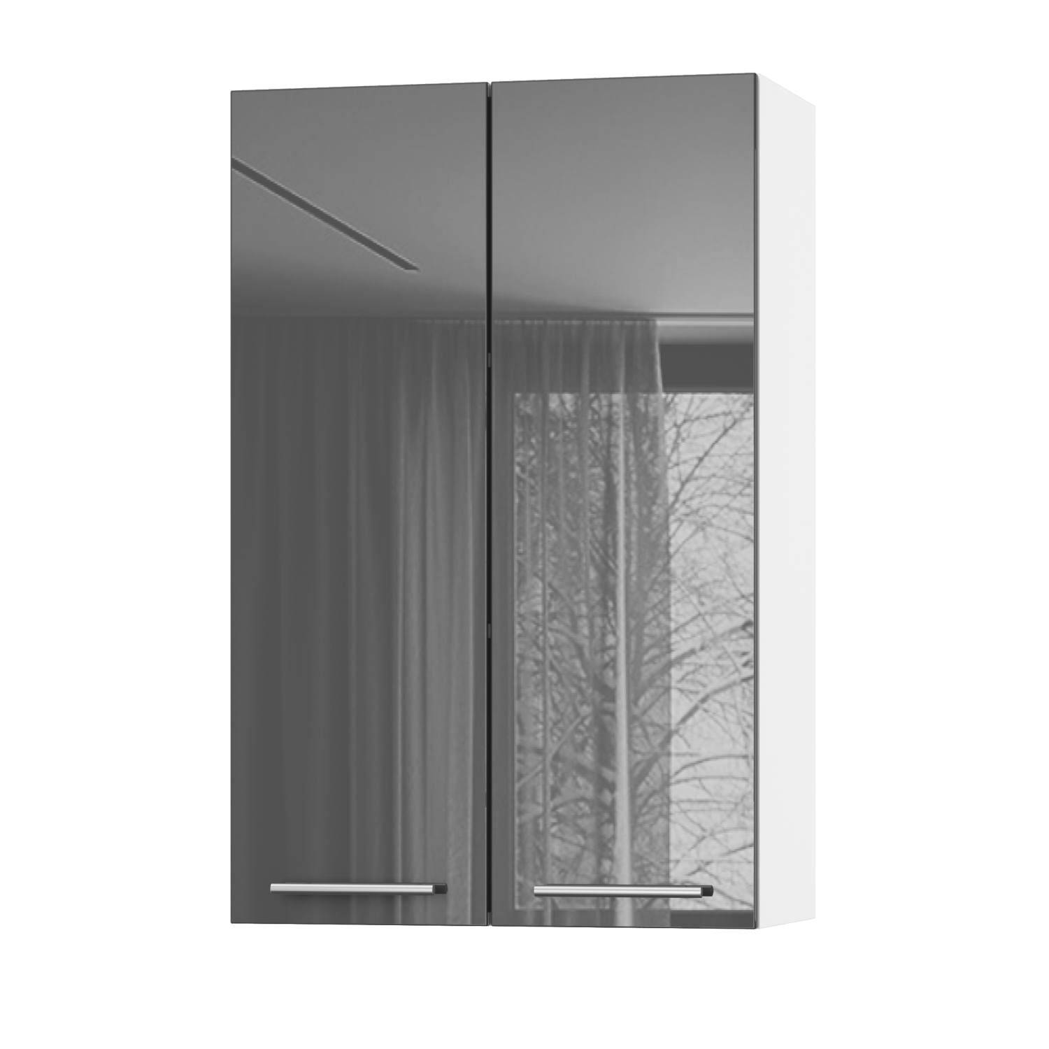 Корпус Стандарт білий, фасад Стандарт сірий графіт глянець L302 60х93х30 Корпус Стандарт білий, фасад Стандарт сірий графіт глянець L302 60х93х30