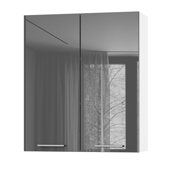 Корпус Стандарт білий, фасад Стандарт сірий графіт глянець L302 80х93х30