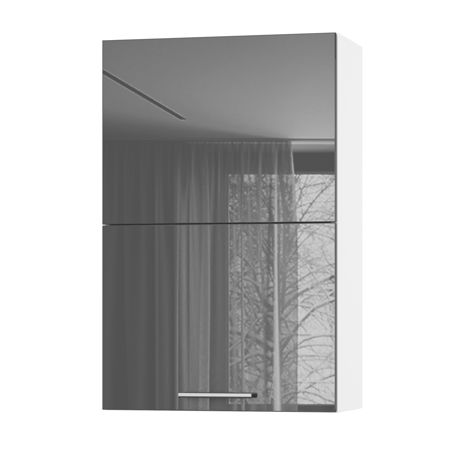 Корпус Стандарт білий, фасад Стандарт сірий графіт глянець L402.HF 60х93х30