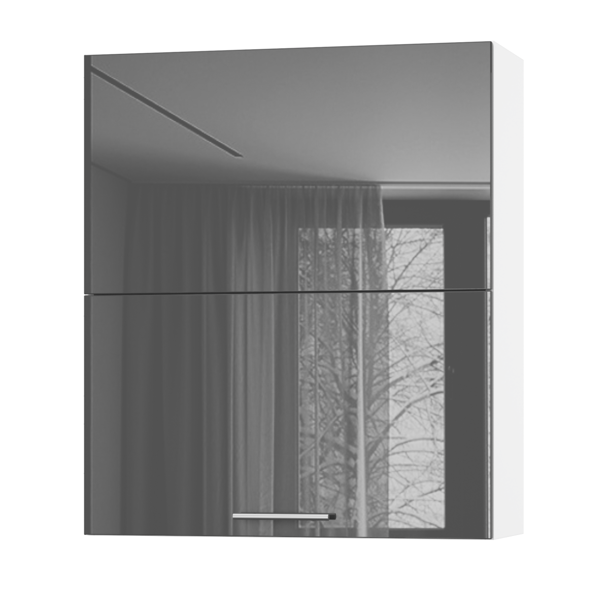 Корпус Стандарт білий, фасад Стандарт сірий графіт глянець L402.HF 80х93х30