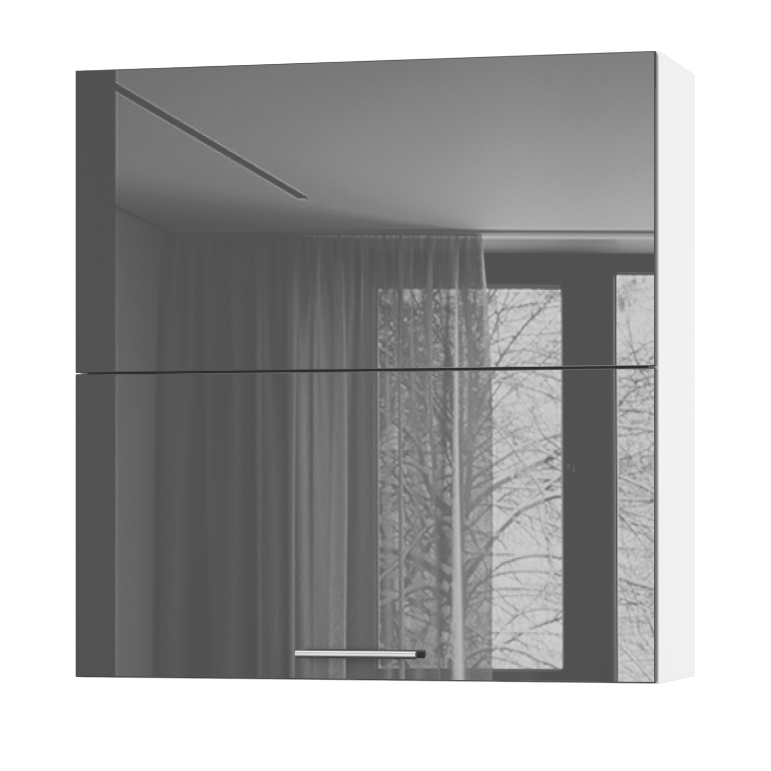 Корпус Стандарт білий, фасад Стандарт сірий графіт глянець L402.HF 90х93х30 Корпус Стандарт білий, фасад Стандарт сірий графіт глянець L402.HF 90х93х30