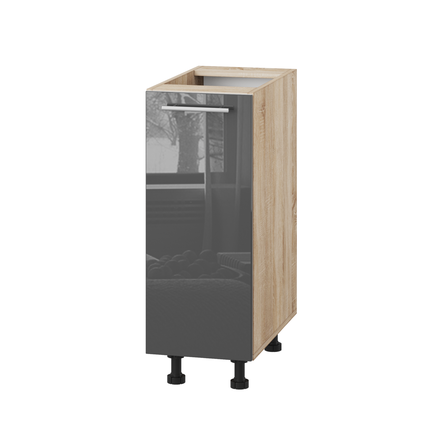 Корпус Стандарт дуб сонома, фасад Стандарт сірий граніт глянець 101 30х72х52