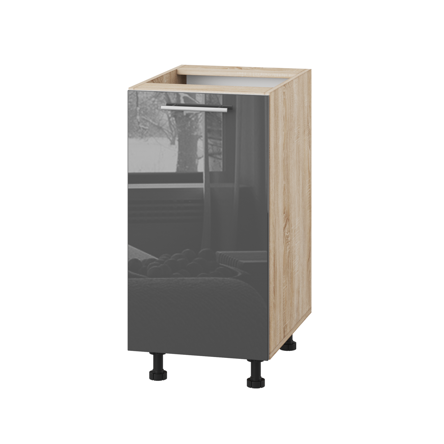 Корпус Стандарт дуб сонома, фасад Стандарт сірий граніт глянець 101 40х72х52