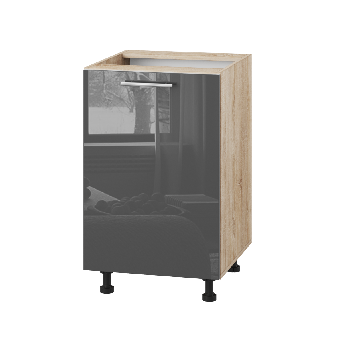 Корпус Стандарт дуб сонома, фасад Стандарт сірий граніт глянець 101 50х72х52