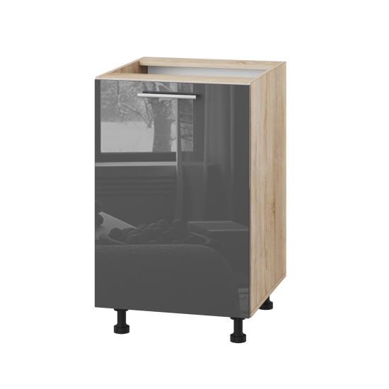 Корпус Стандарт дуб сонома, фасад Стандарт сірий граніт глянець 101 50х72х52