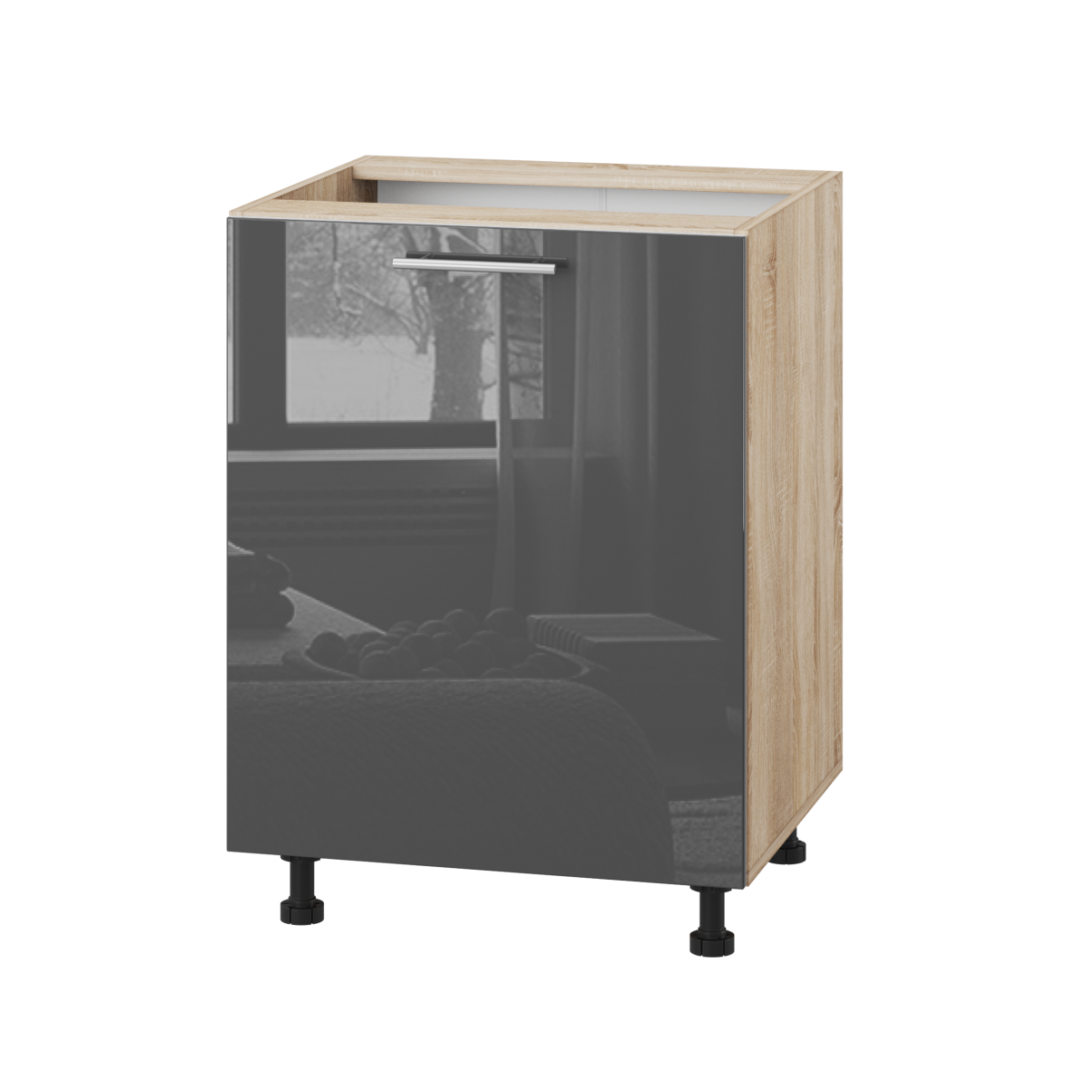 Корпус Стандарт дуб сонома, фасад Стандарт сірий граніт глянець 101 60х72х52