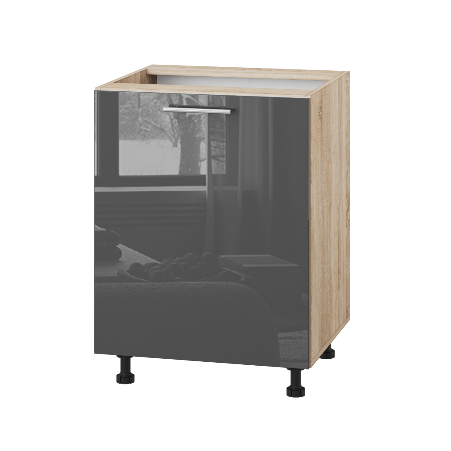 Корпус Стандарт дуб сонома, фасад Стандарт сірий граніт глянець 101 60х72х52