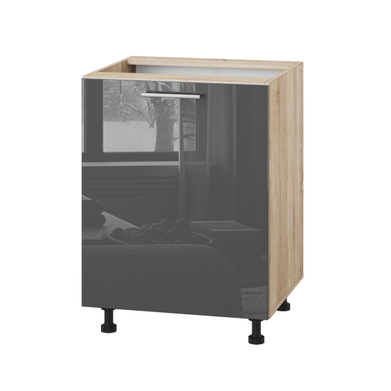 Корпус Стандарт дуб сонома, фасад Стандарт сірий граніт глянець 101 60х72х52