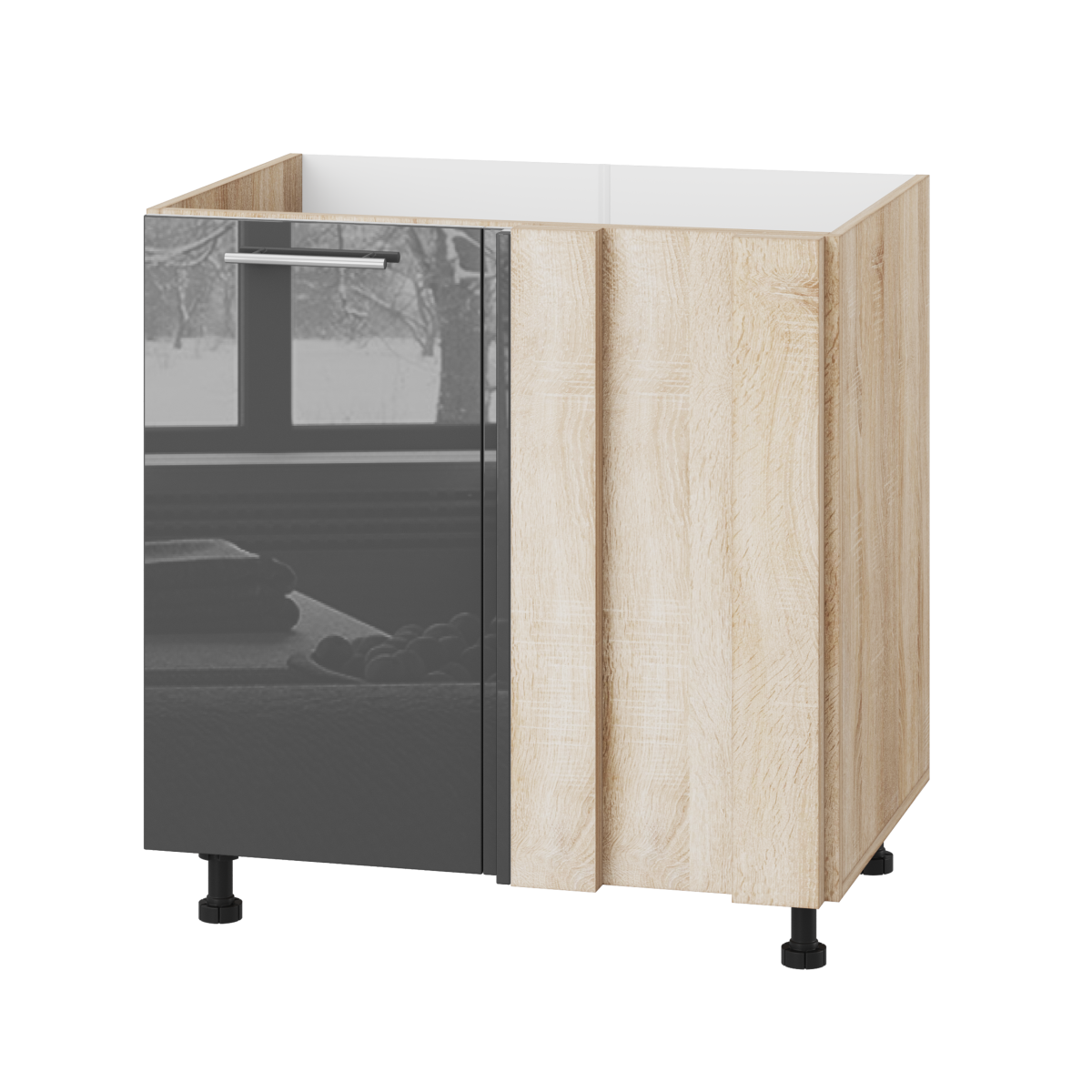 Корпус Стандарт дуб сонома, фасад Стандарт сірий граніт глянець 103 80-100х72х52