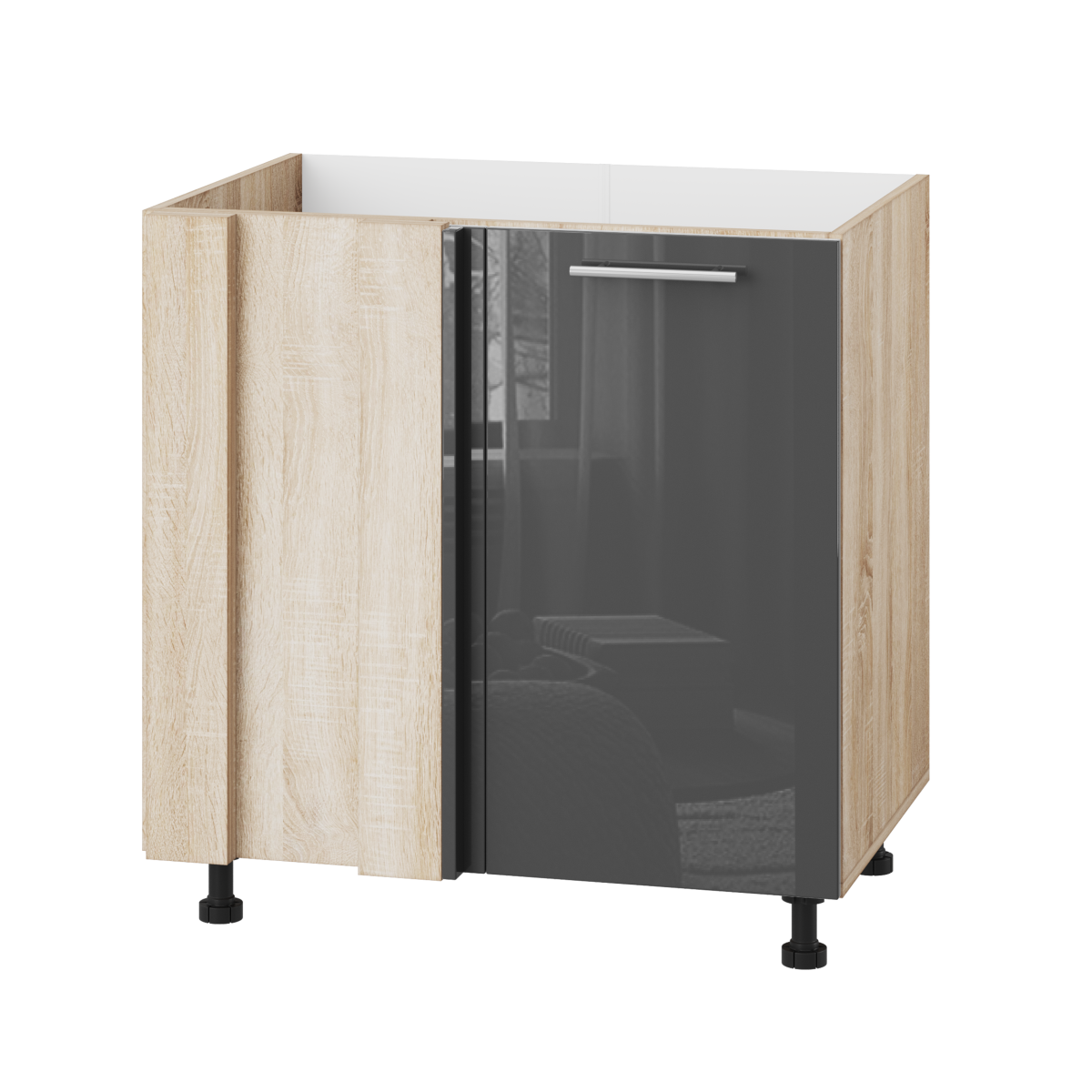 Корпус Стандарт дуб сонома, фасад Стандарт сірий граніт глянець 103 80-100х72х52 Корпус Стандарт дуб сонома, фасад Стандарт сірий граніт глянець 103 80-100х72х52