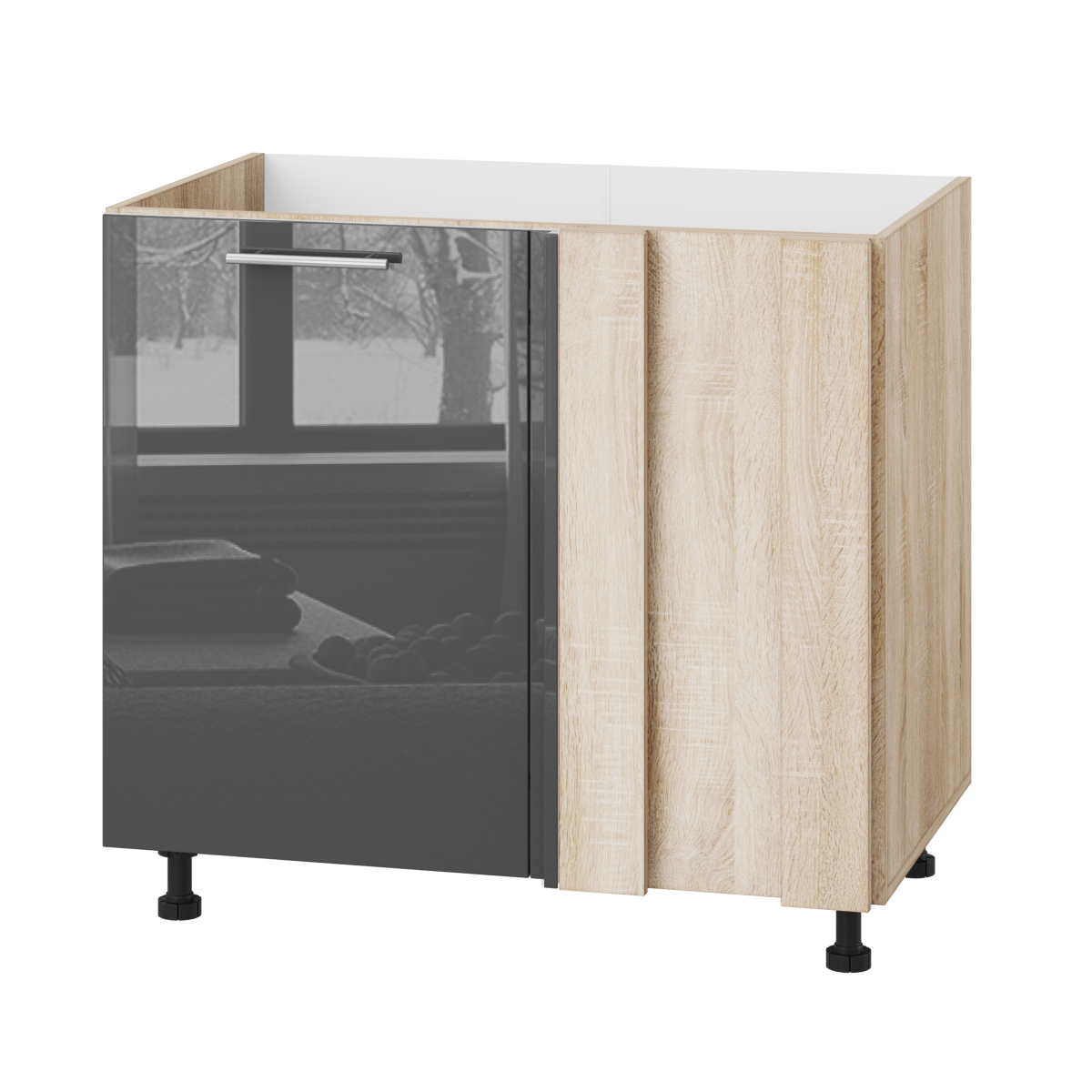 Корпус Стандарт дуб сонома, фасад Стандарт сірий граніт глянець 103 90-110х72х52