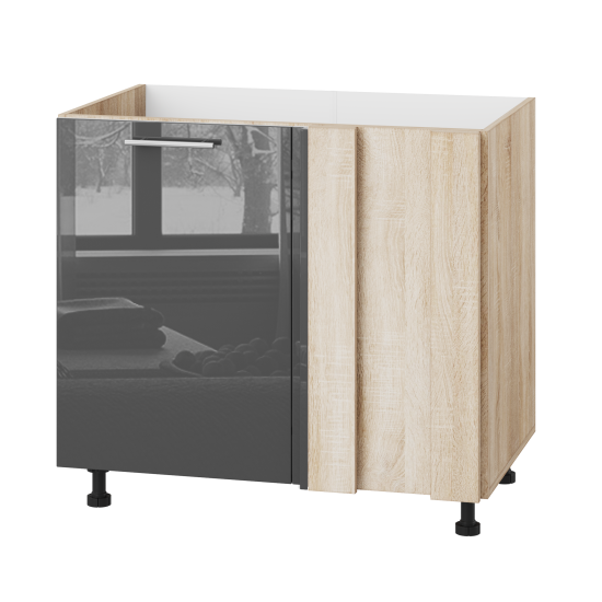 Корпус Стандарт дуб сонома, фасад Стандарт сірий граніт глянець 103 90-110х72х52