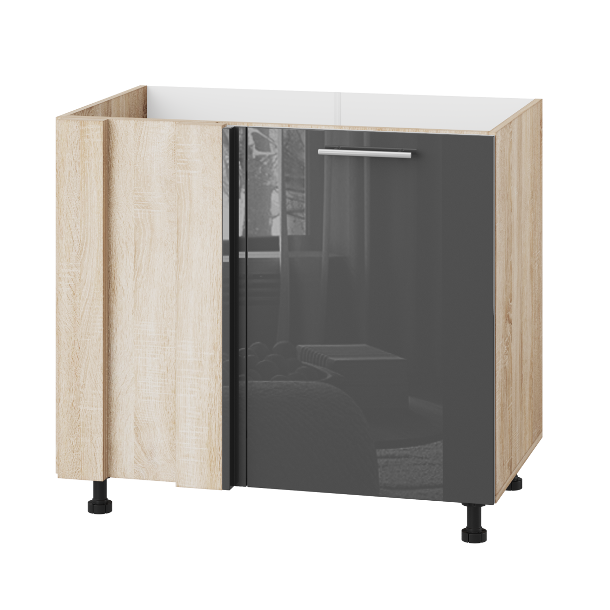 Корпус Стандарт дуб сонома, фасад Стандарт сірий граніт глянець 103 90-110х72х52