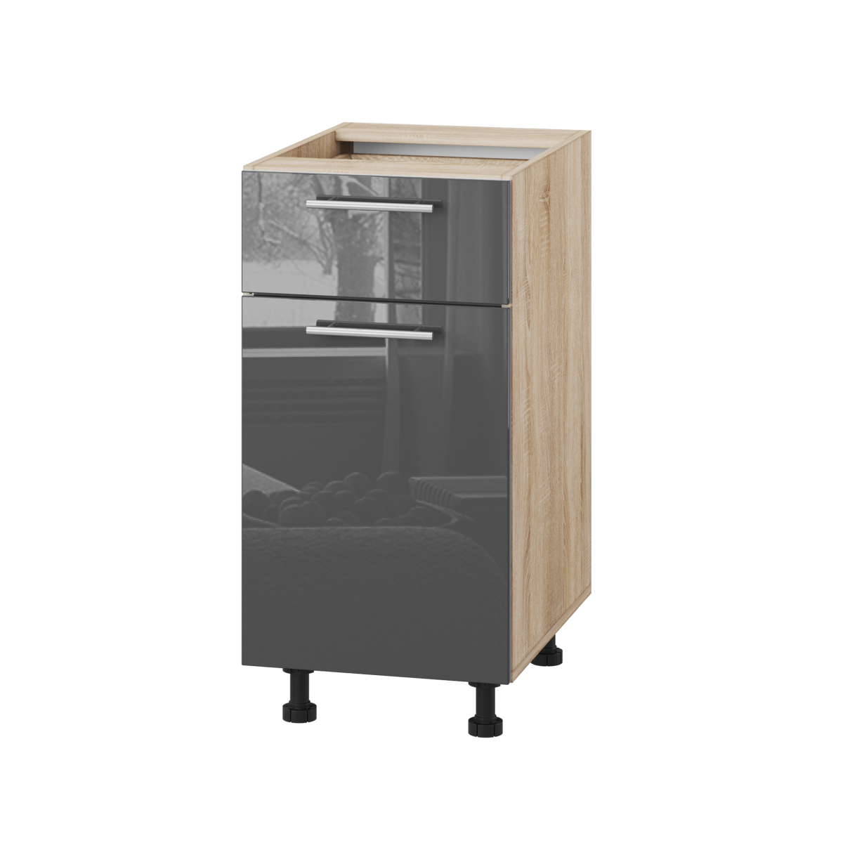 Корпус Стандарт дуб сонома, фасад Стандарт сірий граніт глянець 111.SM-40x72x52