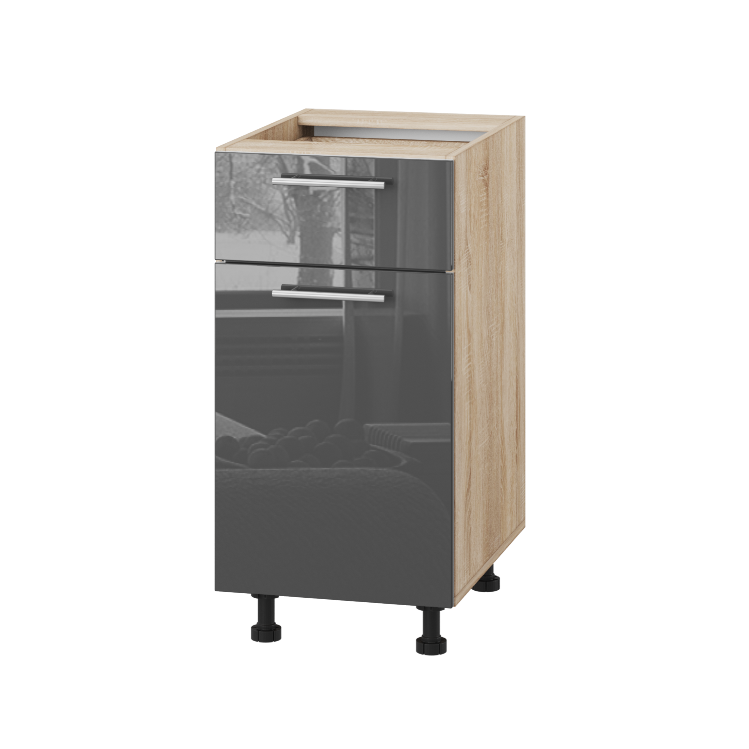 Корпус Стандарт дуб сонома, фасад Стандарт сірий граніт глянець 111.SM-40x72x52