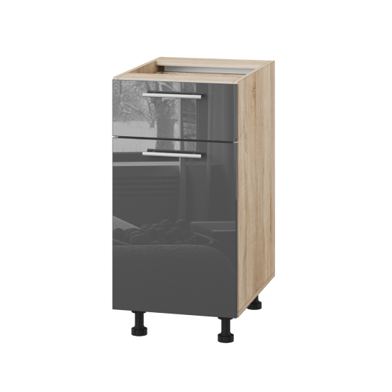 Корпус Стандарт дуб сонома, фасад Стандарт сірий граніт глянець 111.SM-40x72x52