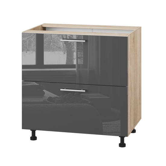 Корпус Стандарт дуб сонома, фасад Стандарт сірий граніт глянець 120.SM-80x72x52