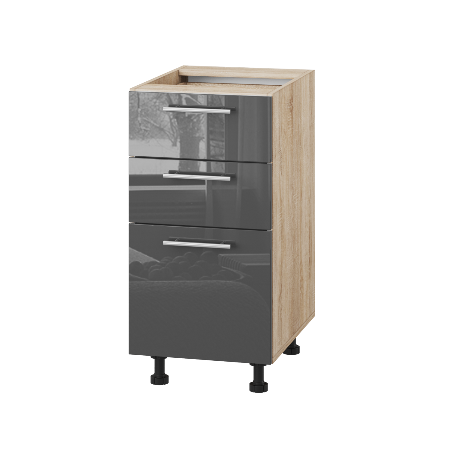 Корпус Стандарт дуб сонома, фасад Стандарт сірий граніт глянець 130.SM 40х72х52