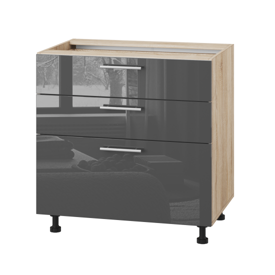 Корпус Стандарт дуб сонома, фасад Стандарт сірий граніт глянець 130.SM 80х72х52