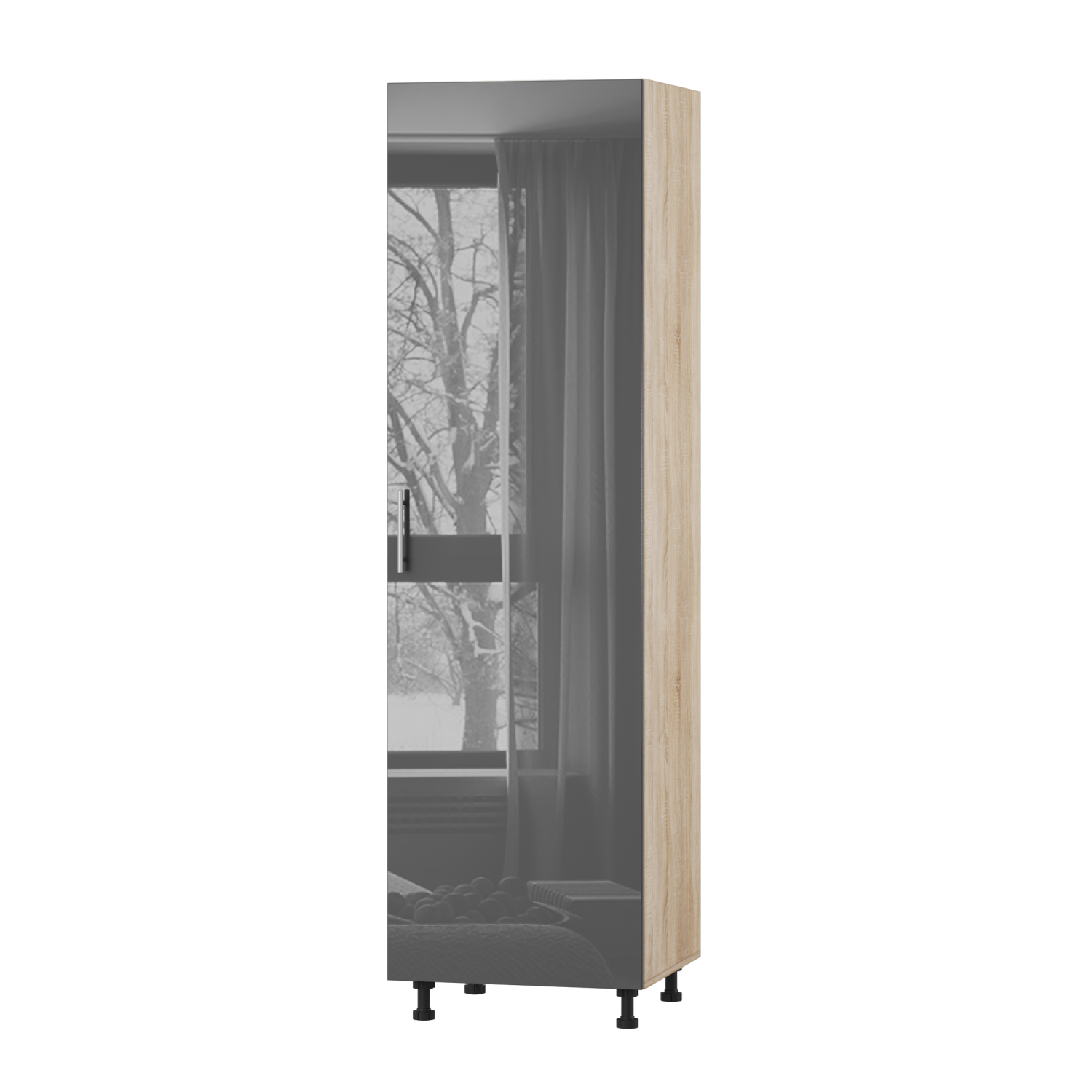 Корпус Стандарт дуб сонома, фасад Стандарт сірий граніт глянець 704 60х214х56