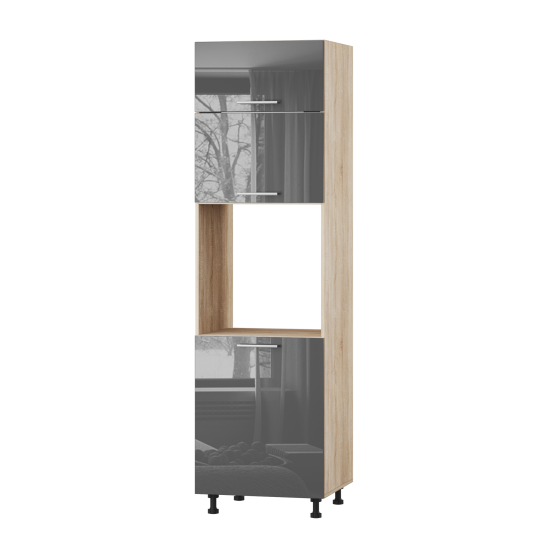 Корпус Стандарт дуб сонома, фасад Стандарт сірий граніт глянець 705.HK-xs 60х214х56