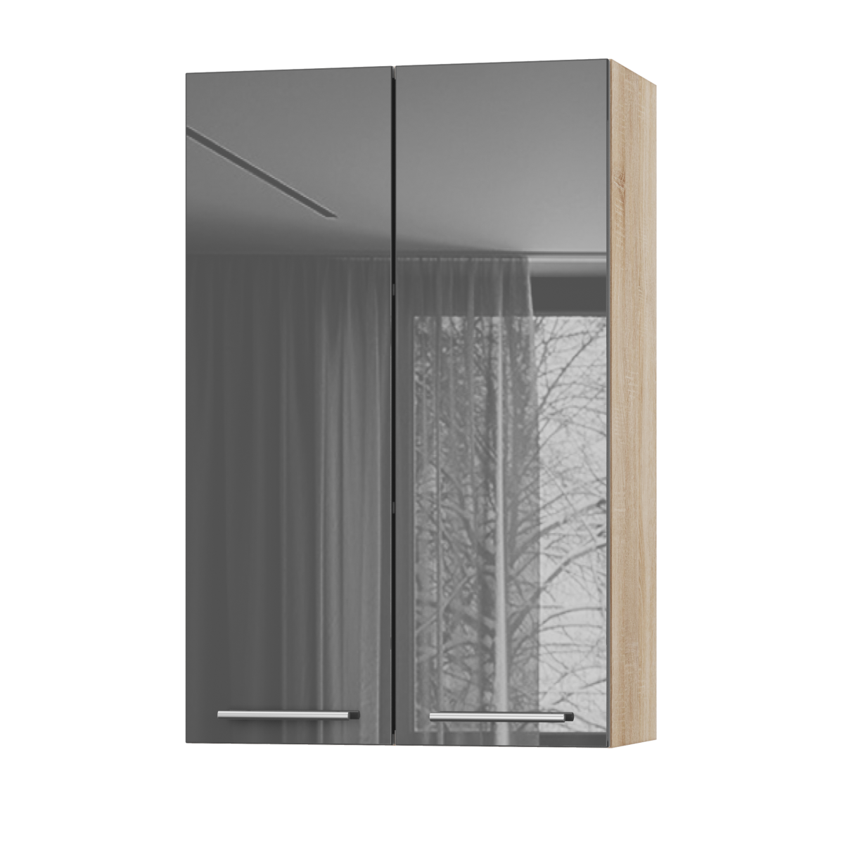 Корпус Стандарт дуб сонома, фасад Стандарт сірий граніт глянець L302 60х93х30