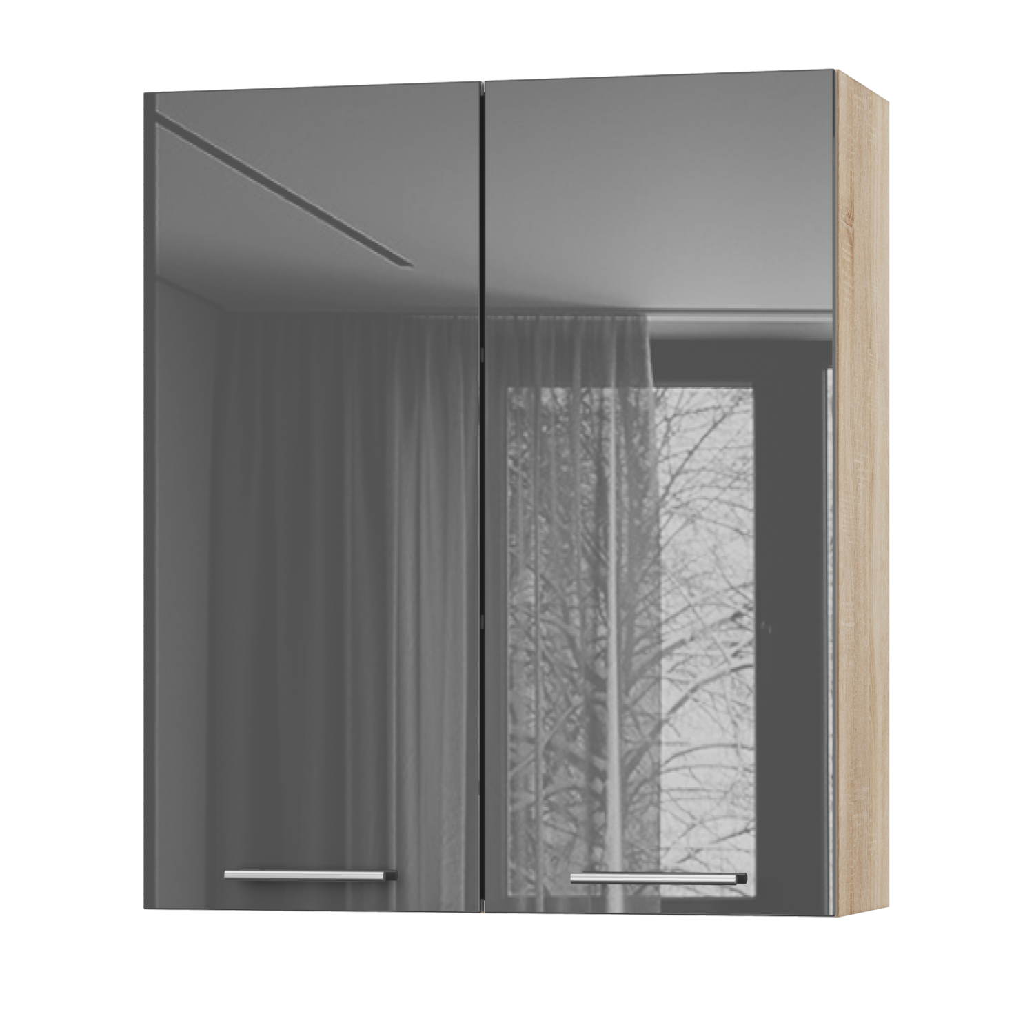 Корпус Стандарт дуб сонома, фасад Стандарт сірий граніт глянець L302 80х93х30 Корпус Стандарт дуб сонома, фасад Стандарт сірий граніт глянець L302 80х93х30