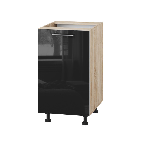 Корпус Стандарт дуб сонома, фасад Стандарт чорний глянець 101 45х72х52