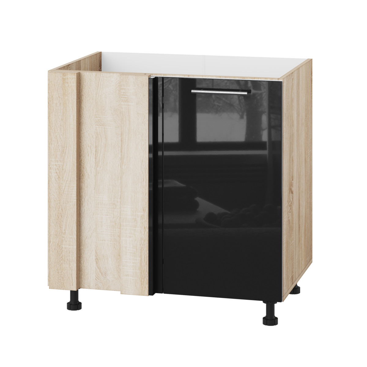 Корпус Стандарт дуб сонома, фасад Стандарт чорний глянець 103 80-100х72х52