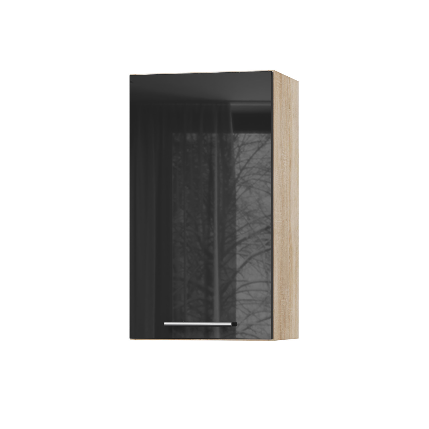 Корпус Стандарт дуб сонома, фасад Стандарт чорний глянець 301 40х72х30 Корпус Стандарт дуб сонома, фасад Стандарт чорний глянець 301 40х72х30