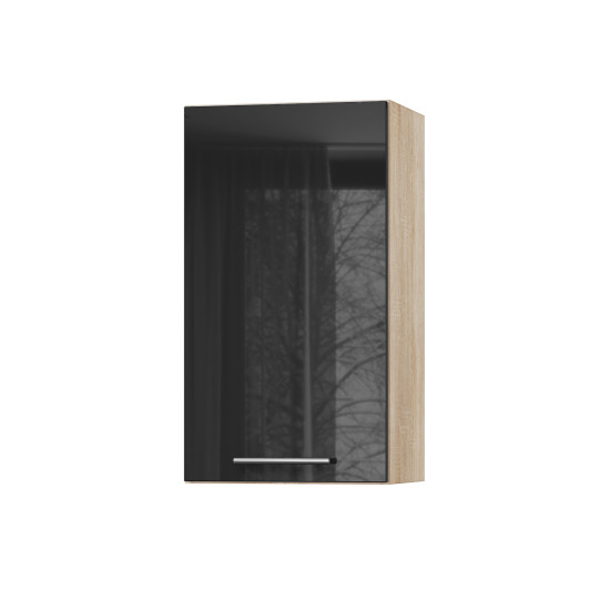 Корпус Стандарт дуб сонома, фасад Стандарт чорний глянець 301 40х72х30