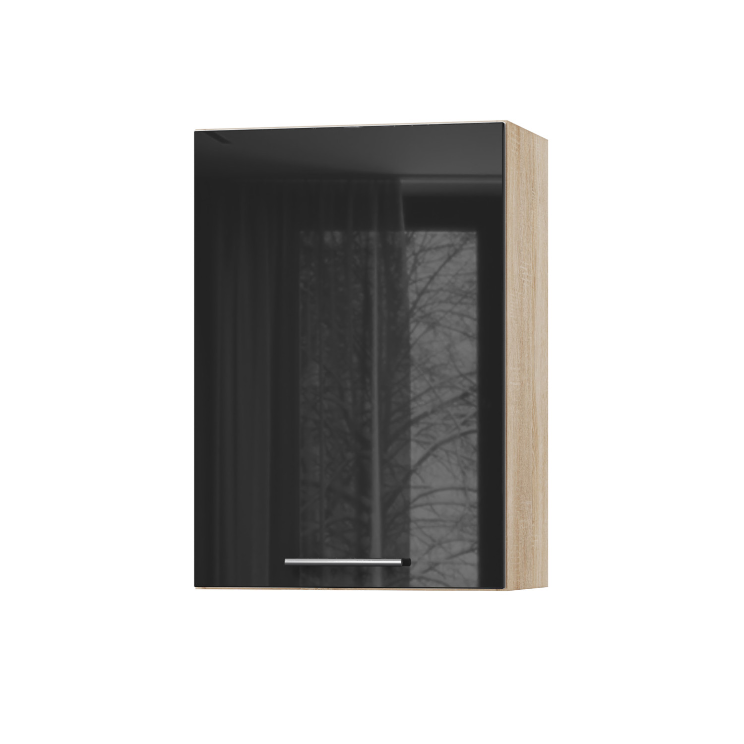 Корпус Стандарт дуб сонома, фасад Стандарт чорний глянець 301 50х72х30 Корпус Стандарт дуб сонома, фасад Стандарт чорний глянець 301 50х72х30