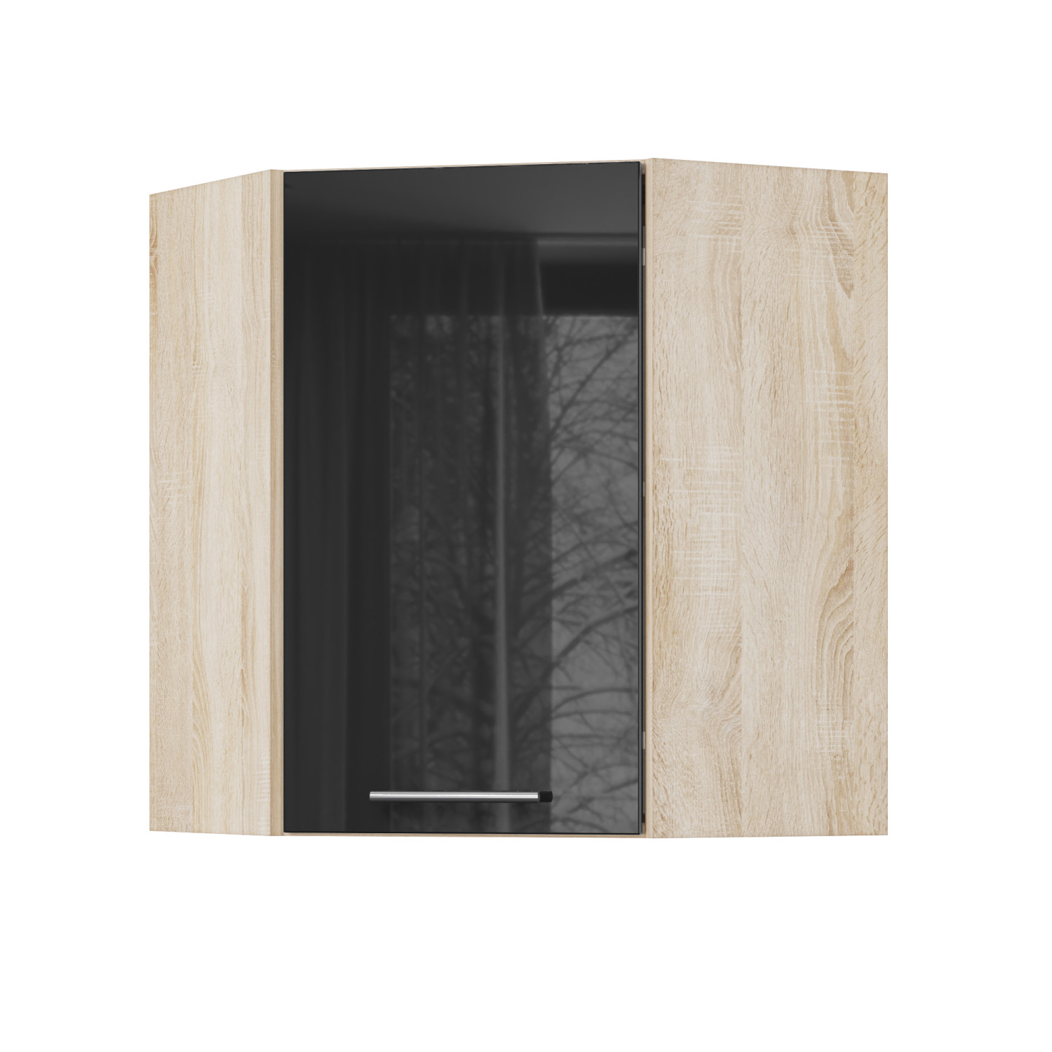 Корпус Стандарт дуб сонома, фасад Стандарт чорний глянець 361 60х72х60 