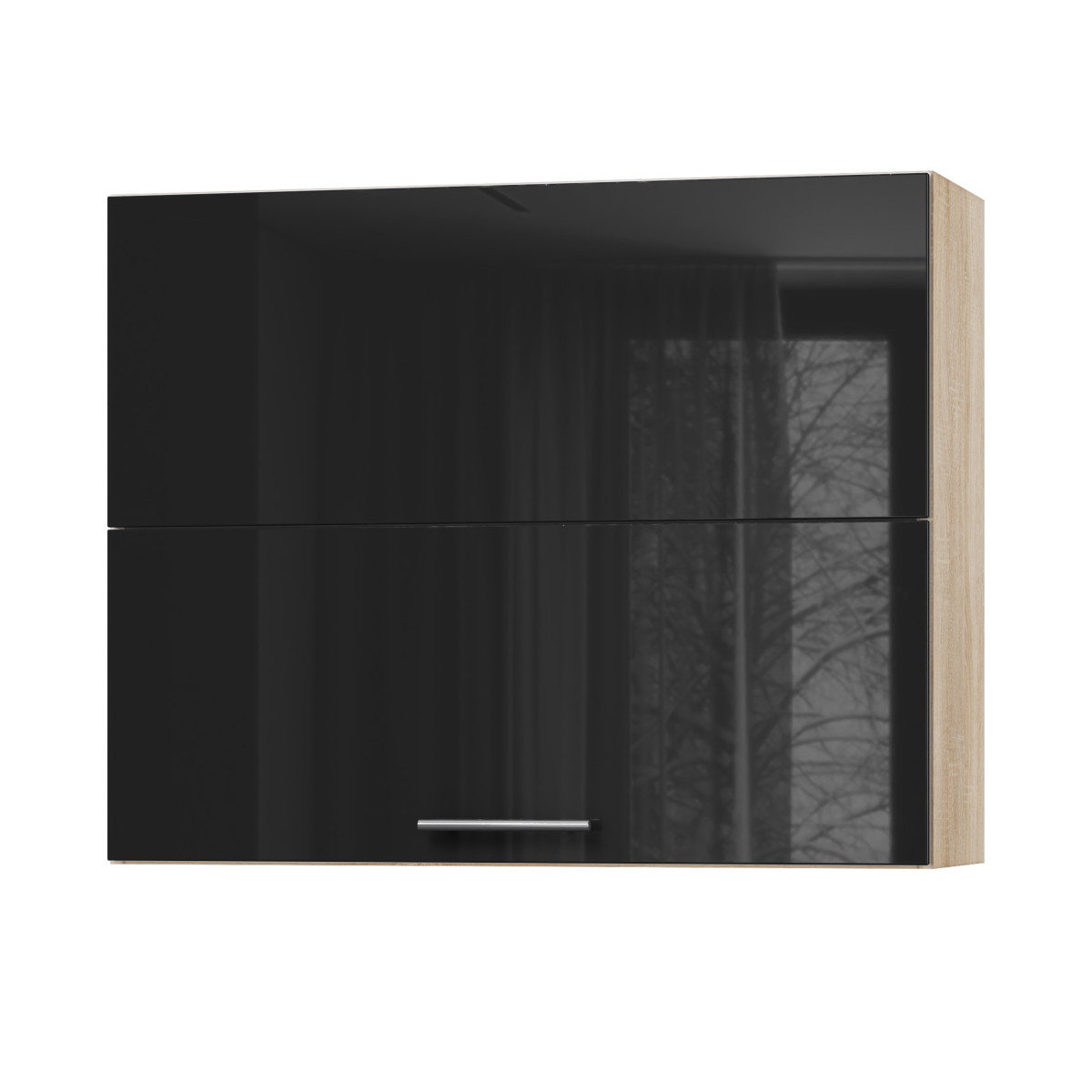 Корпус Стандарт дуб сонома, фасад Стандарт чорний глянець 402.HF 90х72х30