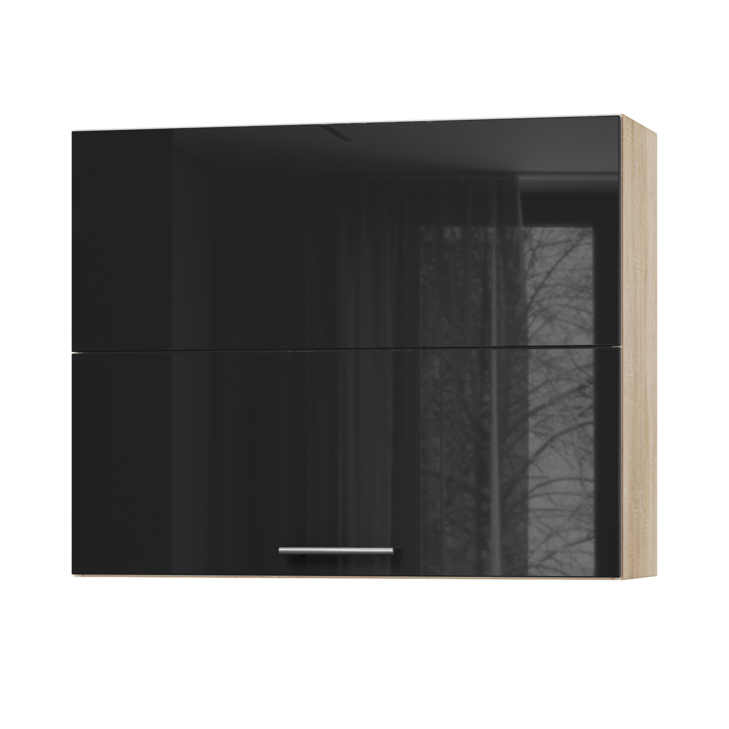 Корпус Стандарт дуб сонома, фасад Стандарт чорний глянець 402.HF 90х72х30