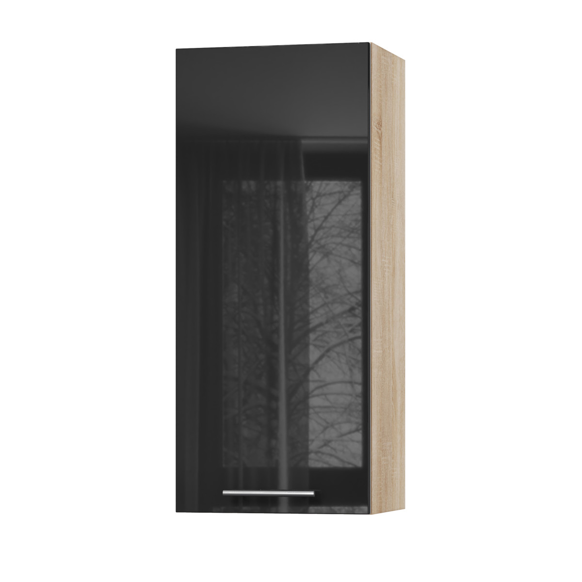 Корпус Стандарт дуб сонома, фасад Стандарт чорний глянець L301 40х93х30