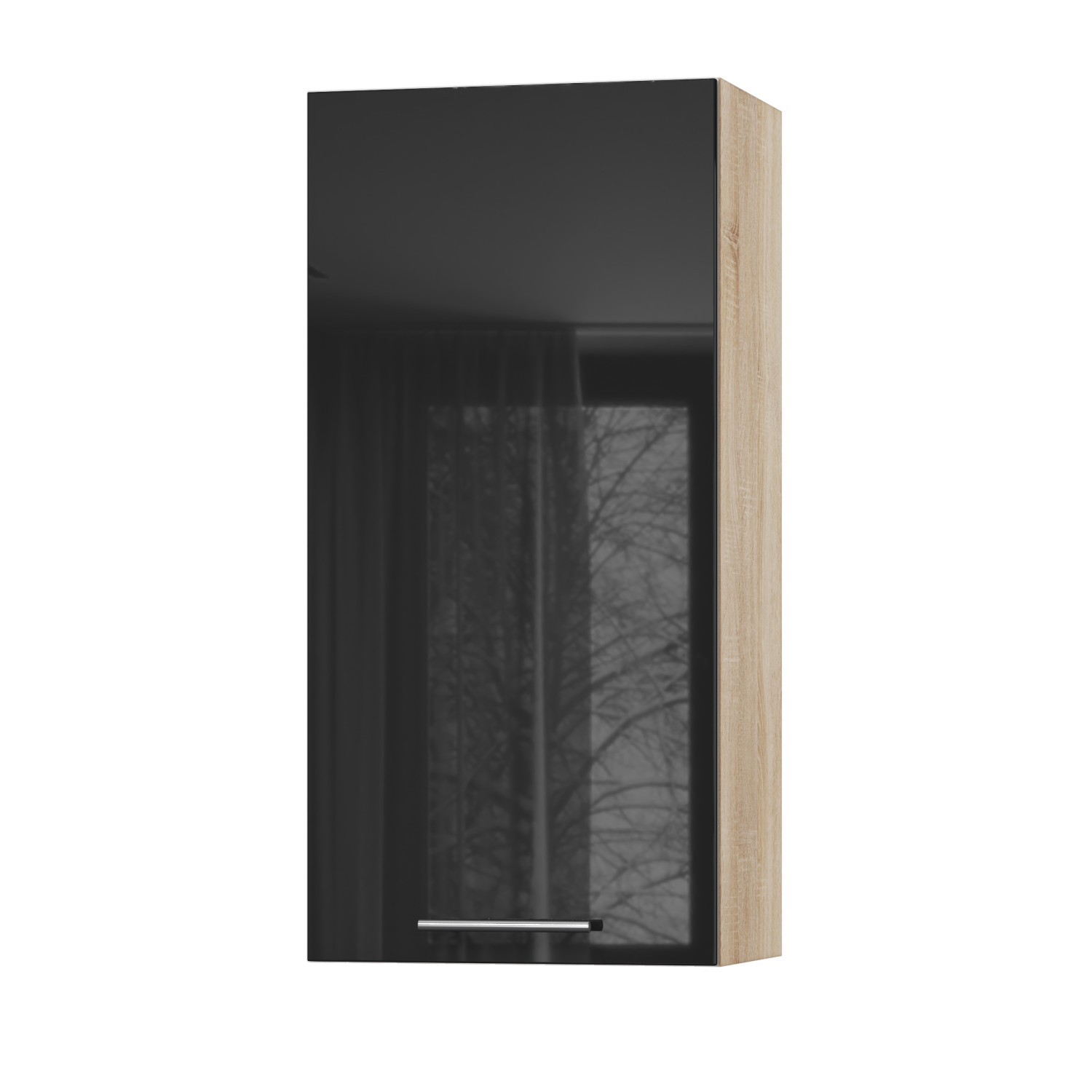 Корпус Стандарт дуб сонома, фасад Стандарт чорний глянець L301 45х93х30