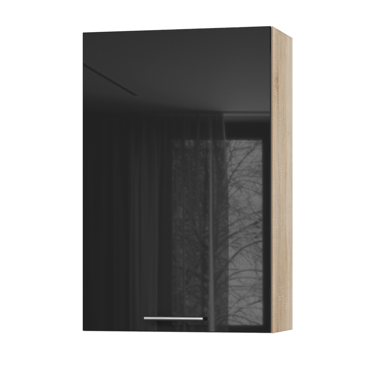 Корпус Стандарт дуб сонома, фасад Стандарт чорний глянець L301 60х93х30