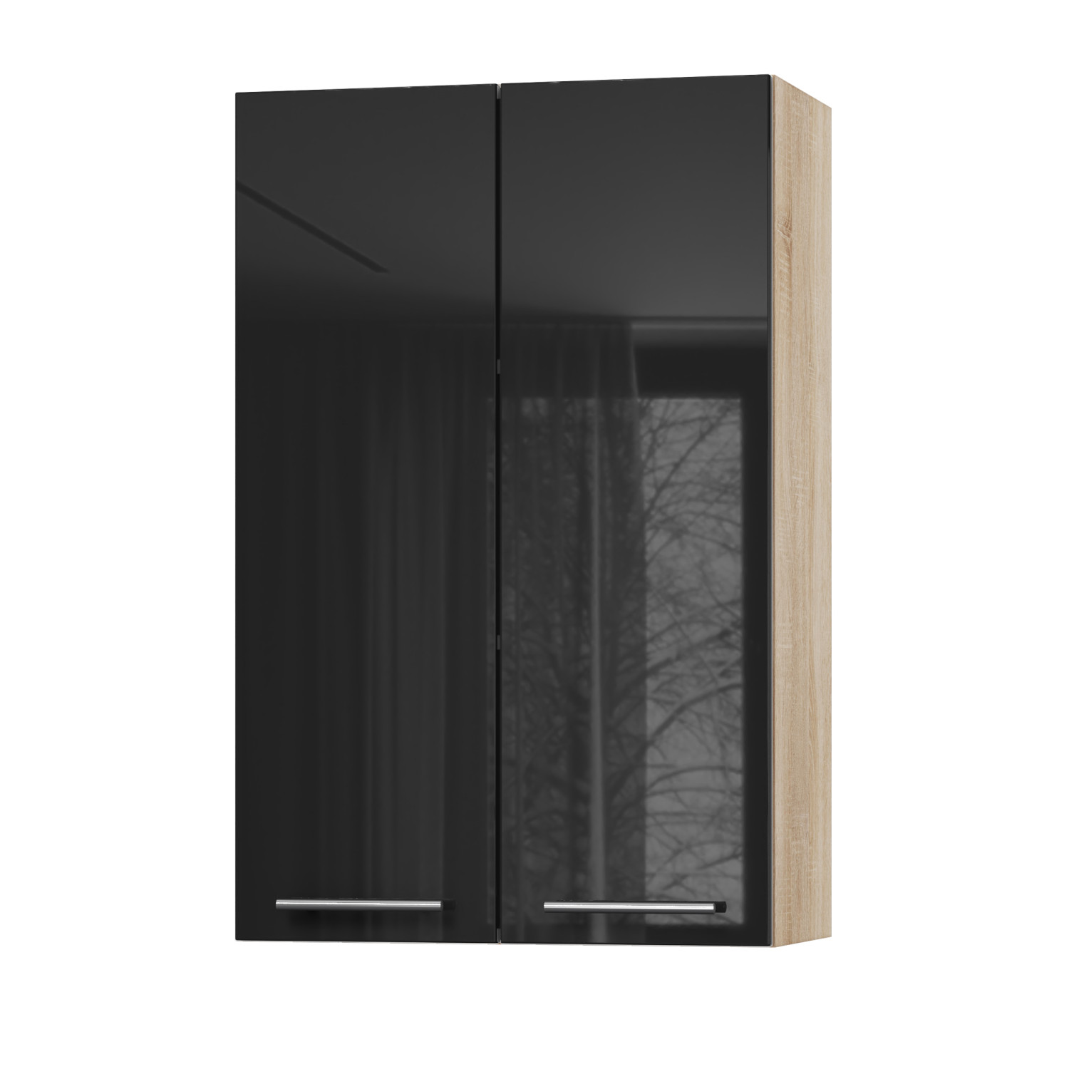 Корпус Стандарт дуб сонома, фасад Стандарт чорний глянець L302 60х93х30 Корпус Стандарт дуб сонома, фасад Стандарт чорний глянець L302 60х93х30