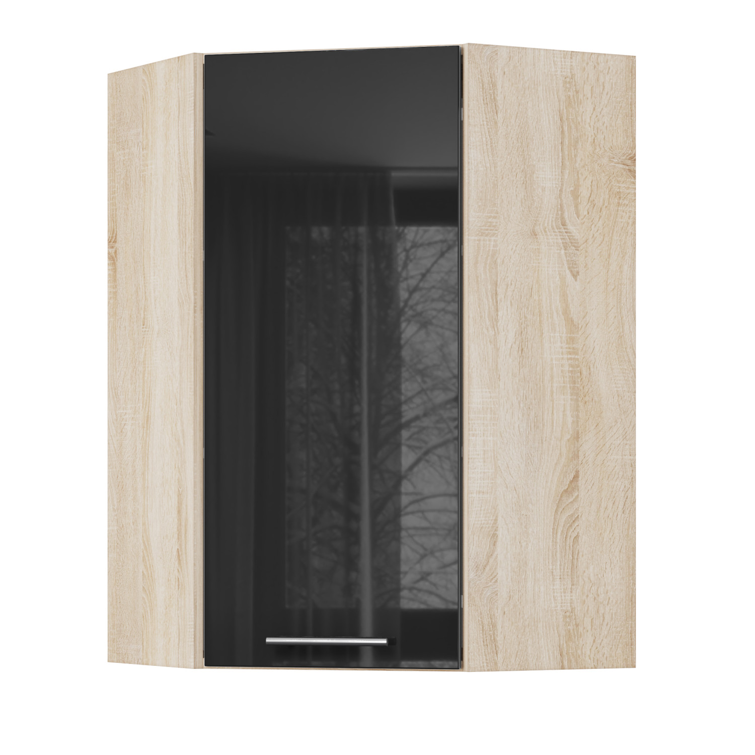 Корпус Стандарт дуб сонома, фасад Стандарт чорний глянець L361 60х93х60