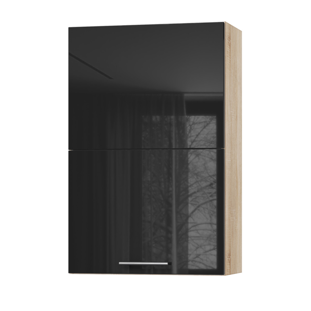 Корпус Стандарт дуб сонома, фасад Стандарт чорний глянець L402.HF 60х93х30