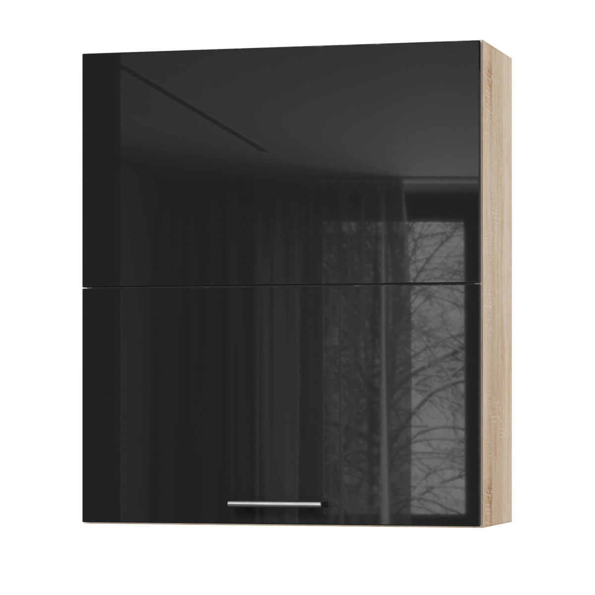 Корпус Стандарт дуб сонома, фасад Стандарт чорний глянець L402.HF 80х93х30